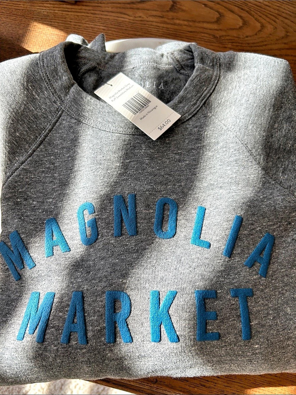 Magnolia Sweatshirt Gray Blue Cotton Blend Size Medium NWT - Picture 2 of 6